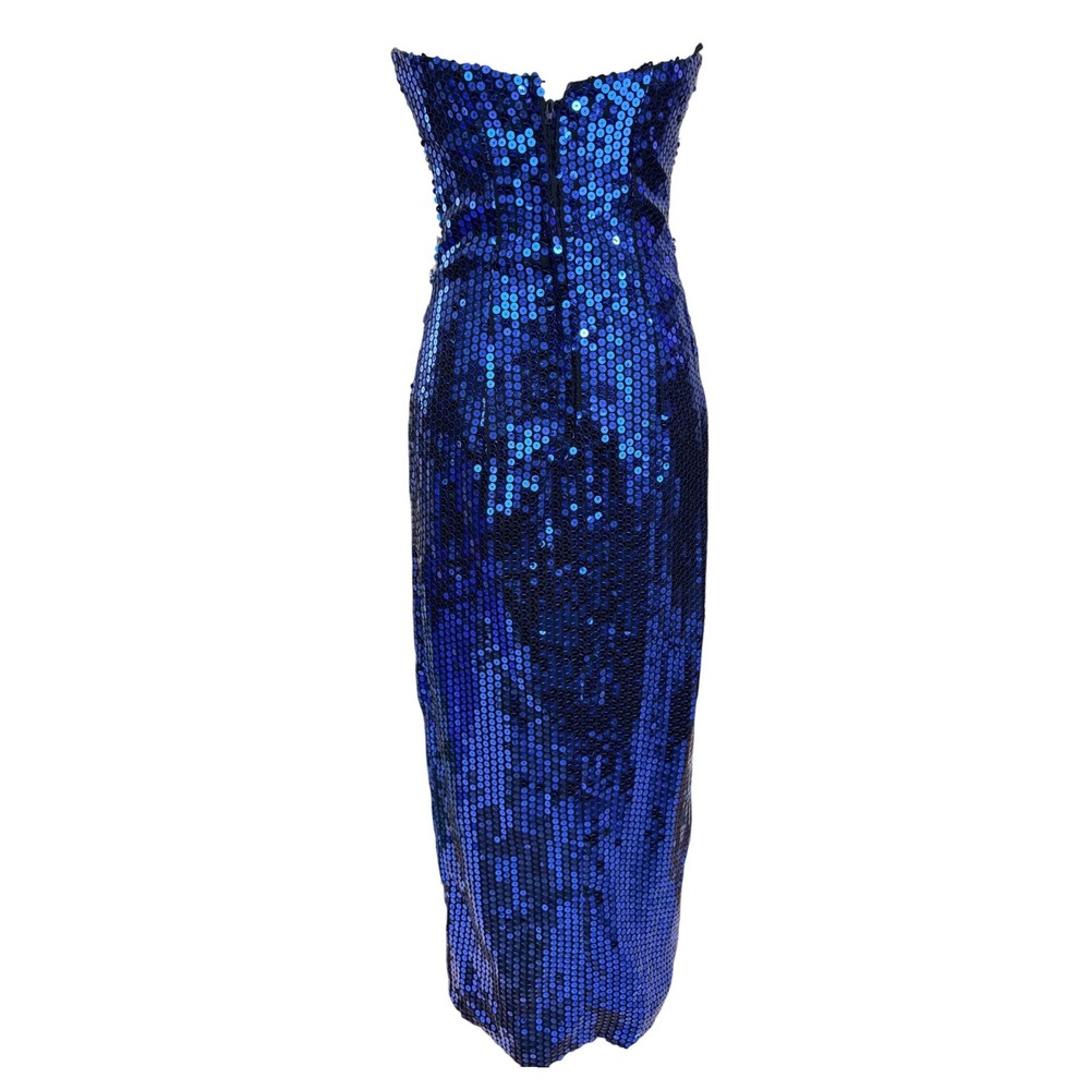 Alyce Designs 80's Sequin Gown Women Size 6 Blue Silver Vintage Beaded Starburst - Picture 5 of 16